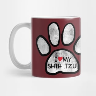 I Love My Shih Tzu Paw rugged look Mug